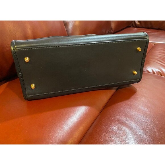 Black and Gold Women's Madison East/West Tote Black leather bag elegant medium - Picture 5 of 7